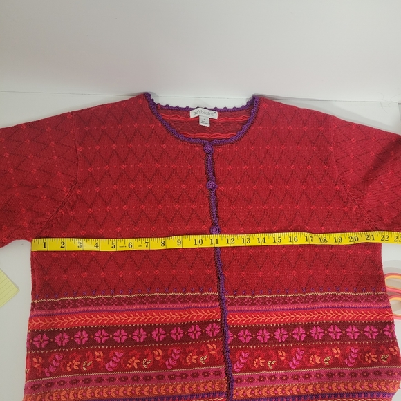 Vintage MFA Boston Christmas Knit SweaterCrochet Button CoversEmbroidered Border - Picture 10 of 11